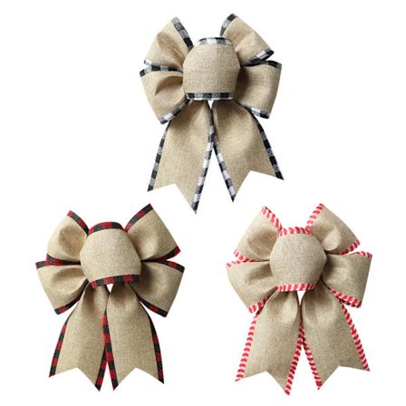 7 stk. Julepynt Farverige ternet blondebue antik print