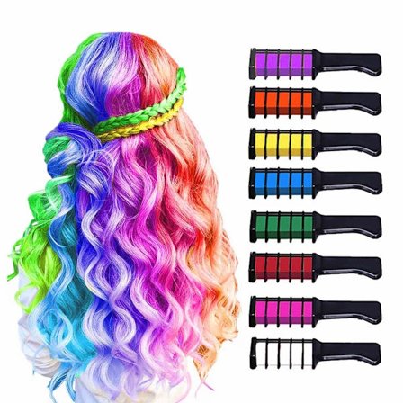 8 kpl Väliaikaisia lasten hiusvärikynäkammat Pestävä[CO]