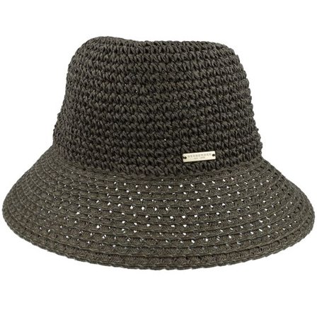 Seeberger - Grön straw Hatt - Paper Straw Khaki Cloche @ Hatstore