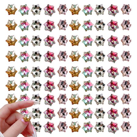 120 bitar Nail Art Snowflake Rhinestones Crystal Flatback Nail