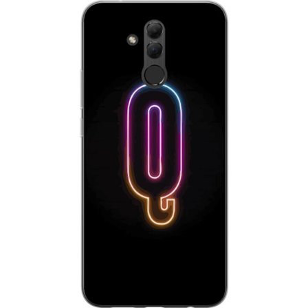 Kompatibelt Mobildeksel til Huawei Huawei Mate 20 lite Minimalistisk neonbokstav Q i skinnende farger mot mørk bakgrunn