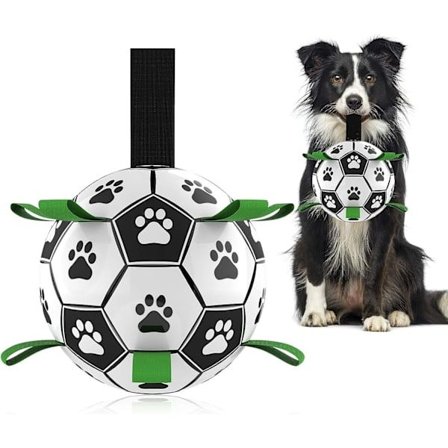 Interaktiv Hund Fotball Leke med Grip Tabs, Holdbar Ball for Små og Mellomstore Hunder, Innendørs og Utendørs Vannlek [YDE]
