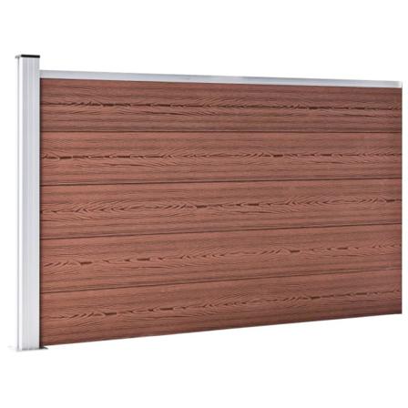 Vidaxl Staketpanel Wpc 175x105 Cm Brun Brun