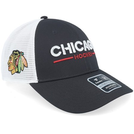 Fanatics - NHL Schwarz trucker Cap - Chicago Blackhawks Authentic Pro Rink Black/White Trucker @ Hatstore