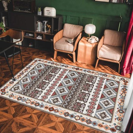 Liten vintage bohemisk stil matta halkfri badrumsgolvmatta tvättbar retro traditionell dekorativ matta 60x90cm