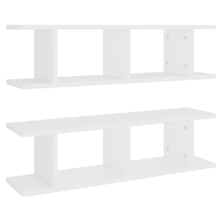 Vidaxl Vägghyllor 2 St Vit 78x18x20 Cm Spånskiva Vit