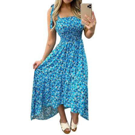 Kvinnor Ärmlös Casual Tube Strap Sling Sunflower Print Irregu