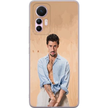 Yhteensopiva Puhelinkuori Xiaomi 12 Lite Bad Bunny Super Bowl-inspiroima grafiikka, jossa NFL-trofe ja San Franciscon silta urheilusuunnittelussa