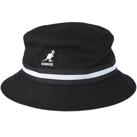 Kangol - Black - bucket - Hat - Stripe Lahinch Black Bucket - Hatstore