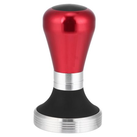 58mm Justerbar Höjd Rostfritt Stål Kaffe Pulver Tamper med Handtag för Kaffemaskin Röd