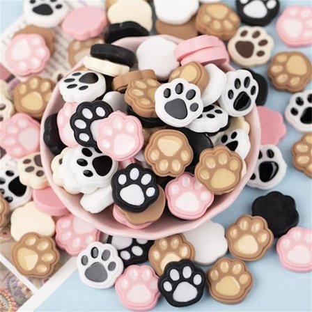 100 kpl Lima Korut Hartsi Kissan Tassut Korut Kawaii Söpö Sekoitus Lajitelma Makeisia Litteä Lima Helmet Tarvikkeet DIY Käsityön Tekemiseen ja 