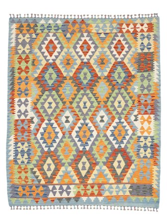 154X190 Dywan Orientalny Kilim Afgan Old Style Pomarańczowy/Zielony (Wełna, Afganistan)