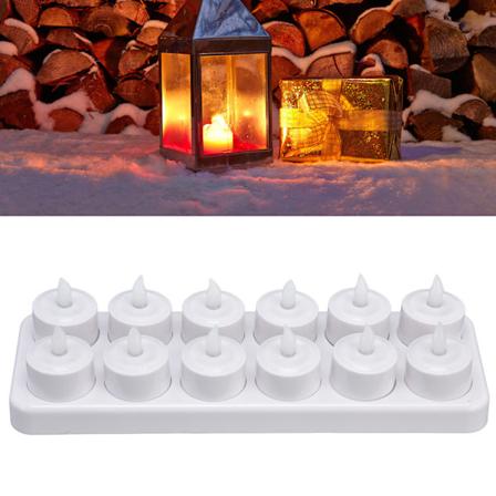 Ljusstake med Säker, Återanvändbar, Simulerad Flammlös LED-Ljus för Fester, Bröllop, Jul, 100‐240V US-kontakt