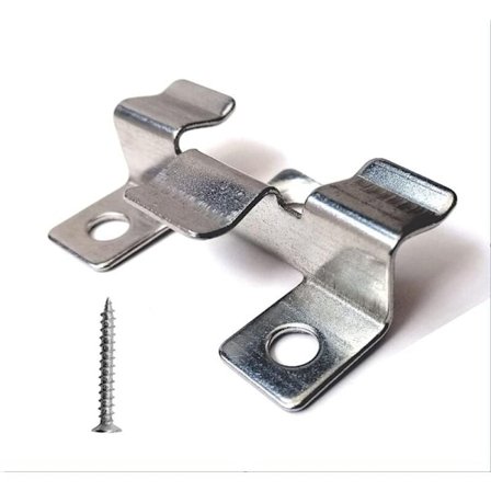 Pakke med 100 festeklips for kompositt terrassebord med skruer i rustfritt stål (høyde 1 cm)