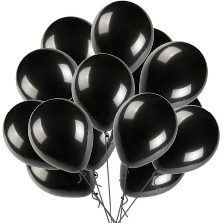 100 st Ballonger Svart Latex 10" Pearl Black Ballonger Helium Svart