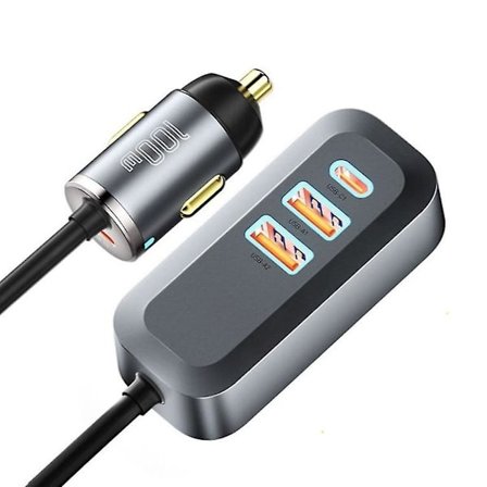 Oppgradert Superrask Billader med 1,5m Forlengelseskabel Billaderadapter