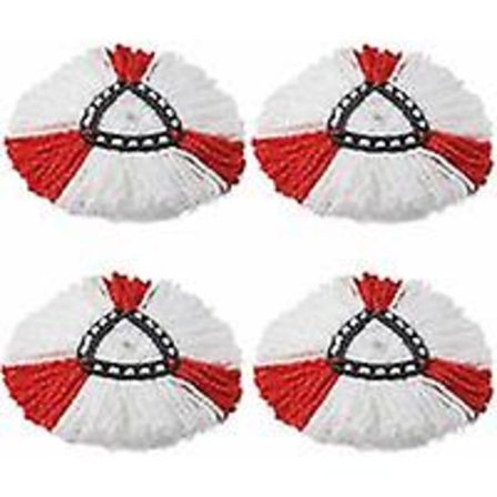 Set med 4 Clean Twist Disc Mop Ersättningshuvuden, 2 i 1 Mikrofiber Mop Huvud för Vileda Turbo Lätt att Vrida och Rengöra {Db}
