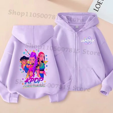 K-pop Demon Hunters Barnjacka med dragkedja - Söt anime-kappa för pojkar och flickor, Vår-Höstmode LMNT 111-LMNT122 120