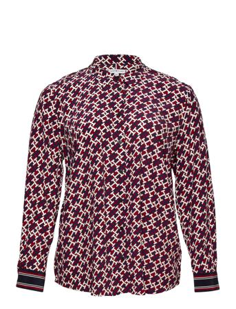 Crv Vis Monogram Fleur Shirt Ls Långärmad Skjorta Multi/mönstrad Tommy Hilfiger