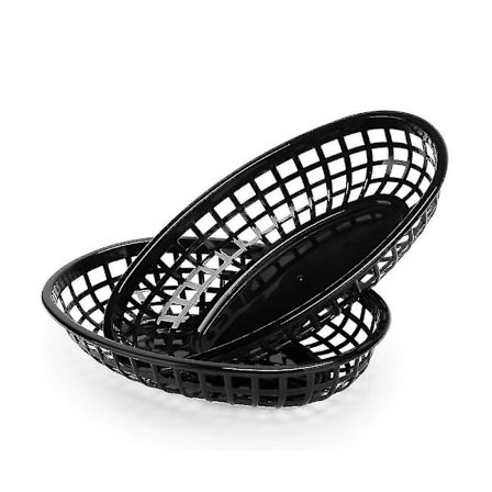 24 stk. plastik kurv serveringsbakke pommes frites kurv oval fastfood bakke restaurant bar pommes frites madservice