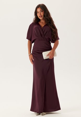 Bubbleroom Occasion-Wrap Satin Gown-44