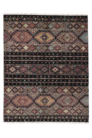 Hand Knotted Shabargan Rug 157X196 Black/Brown