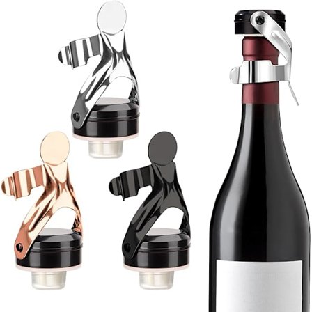 Vinflaske Prop i Rustfrit Stål Champagne Prop kompatibel Vin Champagne Sp