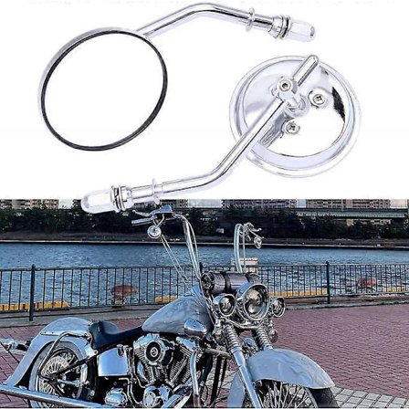 Svarta 8mm 10mm Motorcykel Mini Ovala Backspeglar kompatibla Dyna Softail Touring Sportster 883 1200 Electra Glide Cruisers Choppers