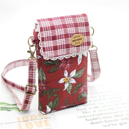 Blommig axelremsväska Mobiltelefonväska 5 5