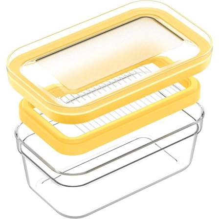 Lufttät smörskärare, smörförvaringsbehållare med lock för kylskåp (lufttät, medium 280 g)