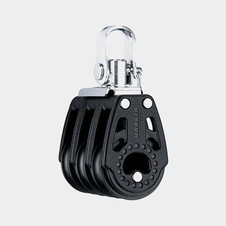 Trippelblock med schackel Harken Carbo Air 29 mm, fast/roterande, glidlagrat, passar tampar Ø4 - 8 mm (344)