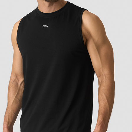 T-shirts ICANIWILL Stride Ærmeløs T-shirt Sort - Bodyman.dk