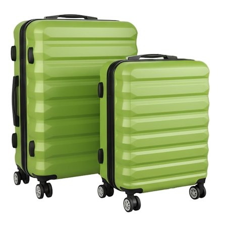 2-delat hårt bagageset med hjul