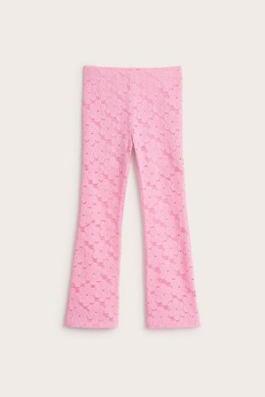 Kappahl | Utsvängda spetsbyxor | Rosa