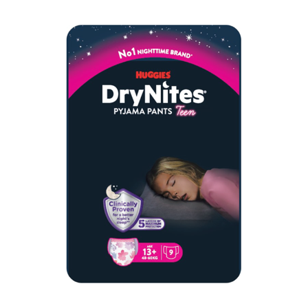 DryNites Bleie jente 13+ år, 9 stk.