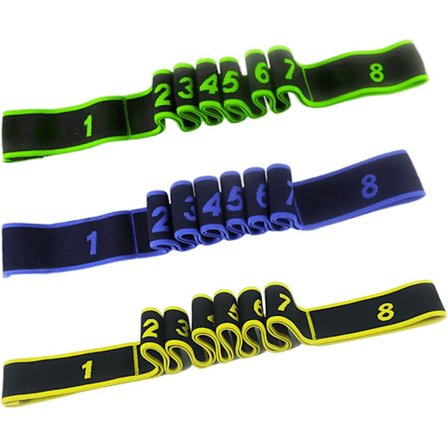 3 stk yogastrikk med 8 løkker, elastisk treningsstrikk, voksen ex