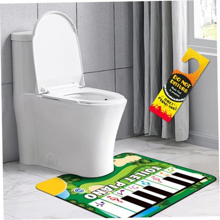 Toalett Piano Matte 61x48 cm 3 Moduser Morsom Gulv Piano Matte Vanntett Sklisikker Lydmatte for Hjem Gulv Toalett Musikk