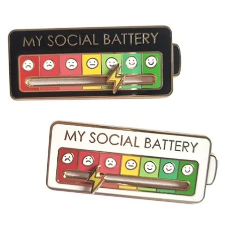IC Social Battery Pin - Min sociale batteri kreative lapel pin Multicolor