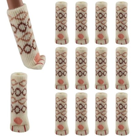 Stol Sokker for Møbelben, 12 stk Søte Kattepote Stol Sokker, Høy Elastisk Stolben Gulvbeskyttere Sklisikre Møbelputer, Gjenbrukbare Møbler Fe