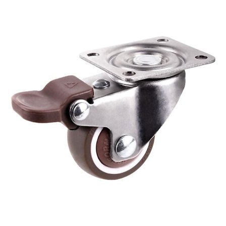 Kraftige hjul 2 tommer hjulsæt med 2 lydløse hjul til møbler gummibelagte vognhjul sort