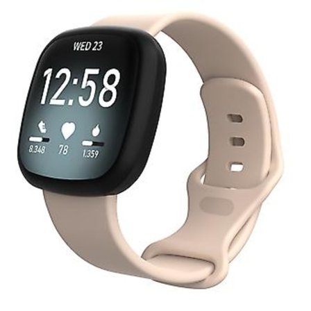 För Fitbit Versa 3 / Sense Silikonarmband Storlek: L (Sandrosa)