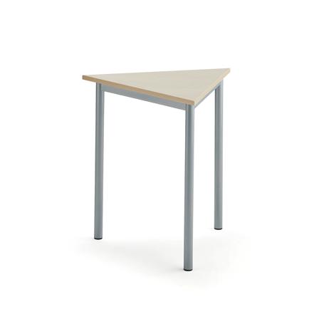 Tisch BORÅS TRIANGEL, 700x700x720 mm, Laminat Birke, alugrau