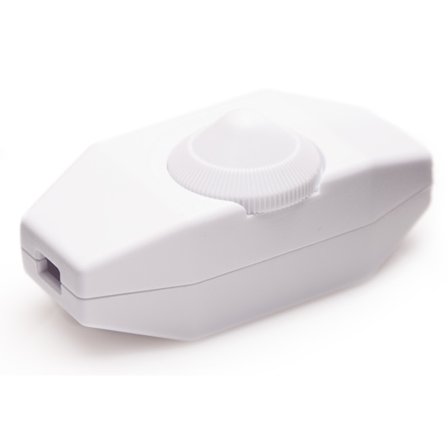 Lysdæmper, roterende kontakt med hvid 220-230V ledning, trykknap til dæmpbar LED_jar