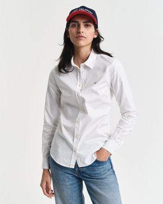 GANT - Oxfordskjorte med stretch i slim fit til dame white