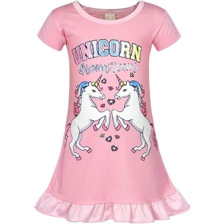 Jenter Nattkjoler Nattøy Natttrøyer Kortermet Barne Pyjamas Nattkjole