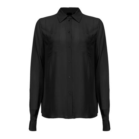 Pinko Nora 1 Crepe de Chine shirt Sort, Dame Skjorter
