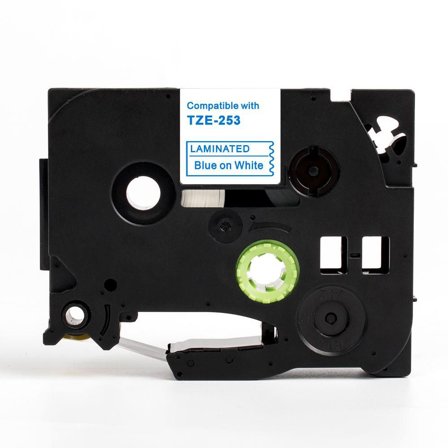 Tape 24mm TZe-253 Blå på Vit - Lyreco - Kontorsmaskiner > Märkmaskiner och tape > Tape - Brother TZ
