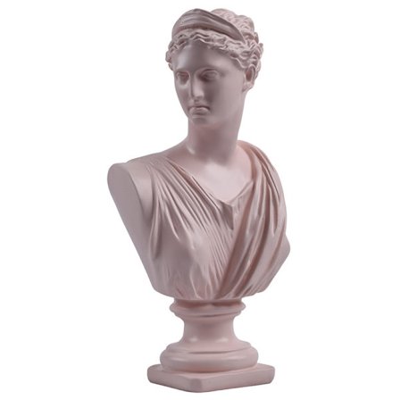 Rosa Venus Skulptur Staty – Eleganta Kvinnliga Byst Resin Figur Ornament för Heminredning – Klassisk Konstdekoration för Vardagsrum, Entré, Bokhylla