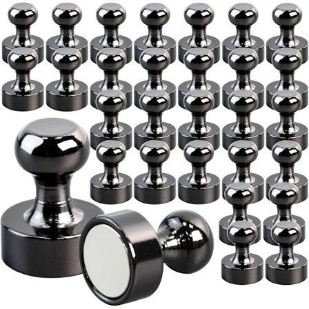30-pak stærke magneter, små neodymmagneter til køleskab, whiteboard, magnetisk tavle, håndværk, hjemmekontor og skole, minimagneter Black-XF8-
