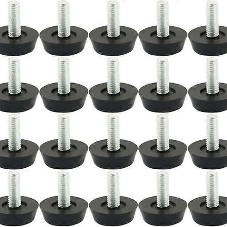 Justerbar fot för möbeljusteringsfötter M6 skruvfötter svart